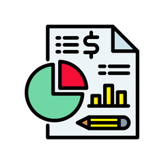 Financial Report lineal color icon