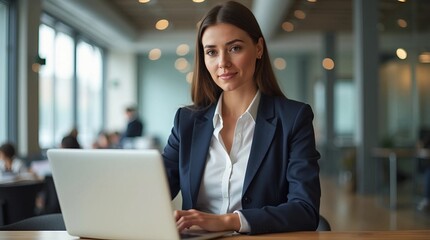 business woman with laptop