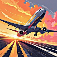Fototapeta premium airplane in the sky at night