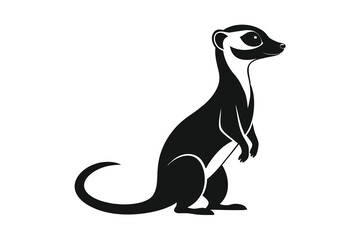 Meerkat animal icon silhouette isolated on white background