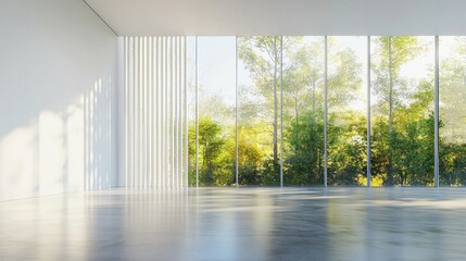 Fototapeta premium Modern Room with Forest View.
