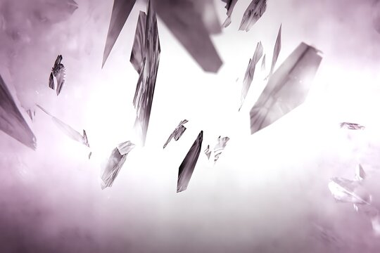 Abstract shards floating in ethereal light
