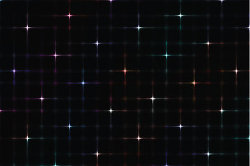 High-tech background. Seamless glowing multicolor, light effect, grid pattern on dark background,