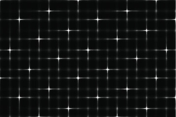 Glowing white square grid. soft light flare in black background. glowing grid pattern with soft light effect