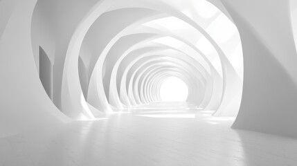 Naklejka premium Abstract White Architectural Corridor.