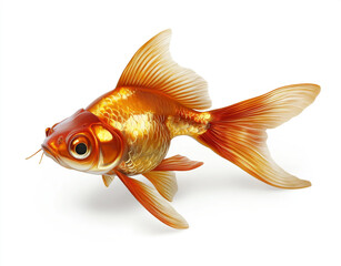 Fototapeta premium Photorealistic brown crawling goldfish beetle isolated on a white background.