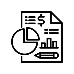 Financial Report line icon