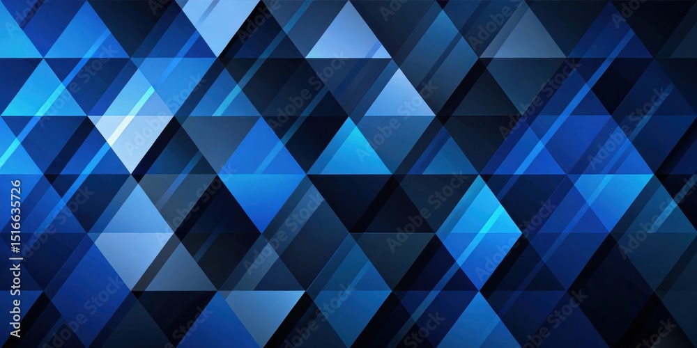 Aufkleber Abstract Blue Triangular Mosaic Pattern with Diagonal Lines A Modern Geometric Design for Digital Backgrounds and Visual Projects