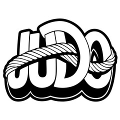 judo belt knot with the word JUDO