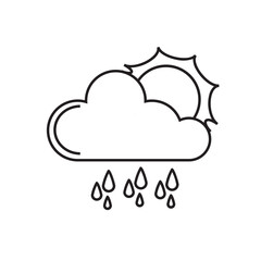  the Sunny and rainy cloudy day. Weather forecast icon.