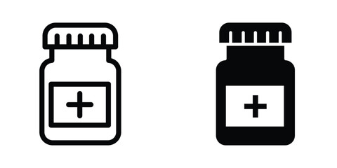 Medicine bottle icon design template