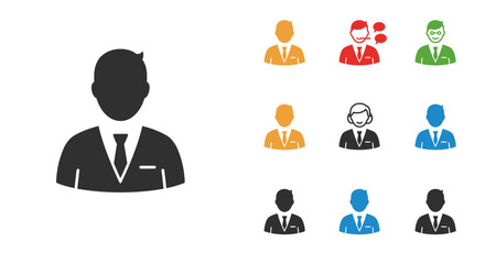 Diverse business avatar set with multiple styles and colors professional and modern look