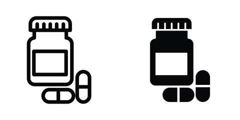Medicine bottle icon design template