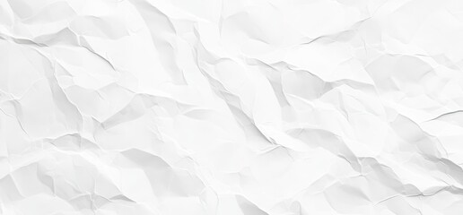 Fototapeta premium Crumpled White Paper Texture with Sharp Shadows and Creased Folds.