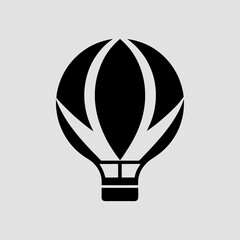 Hot air balloon over landscape vector illustration