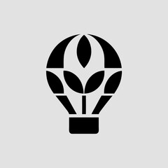 Colorful hot air balloon in sky vector illustration