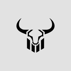 Bull graphic with market analytics vector illustration