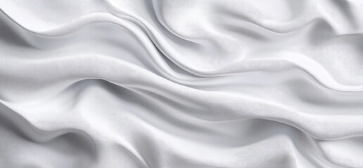 Fototapeta premium Elegant White Satin Fabric with Soft Waves and Texture.