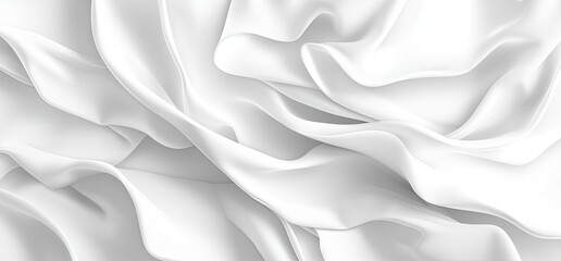 Obraz premium Elegant White Satin Fabric with Soft Waves and Texture.