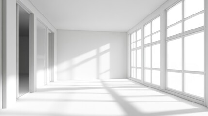 Fototapeta premium Sunlit Empty Room Interior Design.