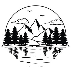 vector illustration of a mountain landscape