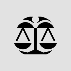 Balanced justice scale symbol vector illustration