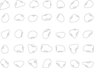 Vector Abstract line icons Collection, Geometric Shapes set - modern and retro aesthetic figure star oval spiral flower and other primitive design elements.