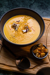 Creamy Cheese Soup with Croutons - Cozy Comfort Food