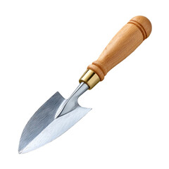 Fototapeta premium A small garden trowel with a wooden handle isolated