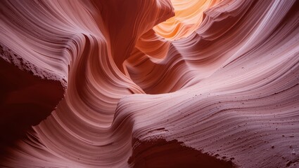 Intricate Patterns of an Antelope Canyon with Soft Natural Light Illuminating the Winding Walls