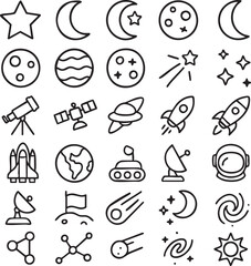 set of icons ofr space