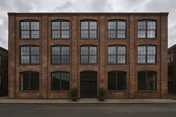 Obraz premium Urban Loft Conversion in Industrial Warehouse with Brick Exterior