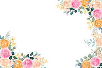 Watercolor flowers background vector for design.