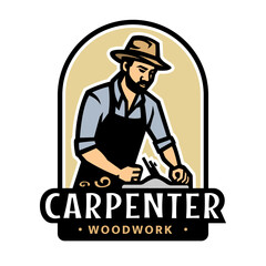 Carpenter with a plane.