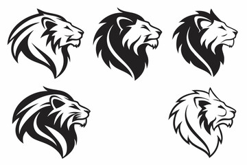 Fototapeta premium lion head set