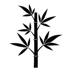 bamboo silhouette with white background.