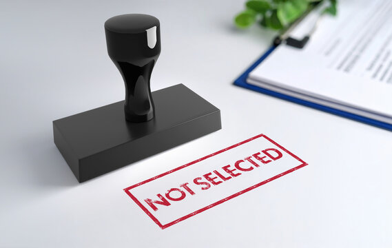Stamp with Not Selected text - 3D Illustration