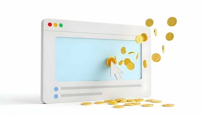 3D Illustration of Pay-Per-Click Advertising Concept