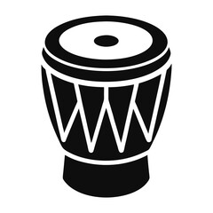 traditional drum outline silhouette with white background.