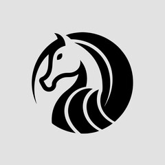Horse mane flowing like ocean waves vector illustration