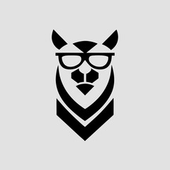 Hipster alpaca with trendy accessories vector illustration