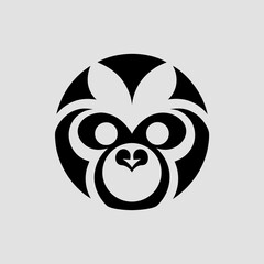 Playful monkey with bold outlines vector illustration