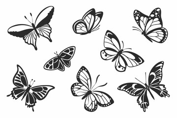 set of butterflies
