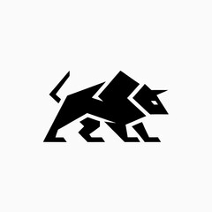 angry bull logo geometric 