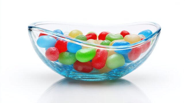Colorful jelly beans in a glass bowl. - Powered by Adobe