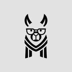 Hipster alpaca mascot with modern flair vector illustration