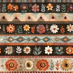 Colorful floral pattern design for creative projects.