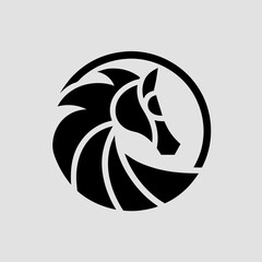 Vintage style horse logo rugged texture vector illustration