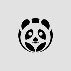 Cute panda face simple flat vector design vector illustration