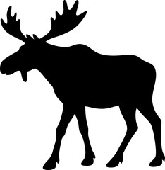 Detailed moose silhouette illustration perfect for nature designs wildlife projects or outdoor themed creative works featuring a clean and striking animal outline